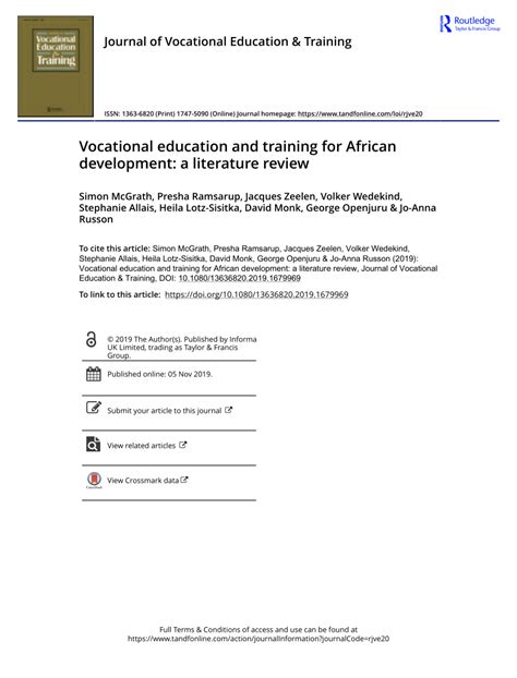 vocational education in west powelton|(PDF) Vocational education and training for African development: .